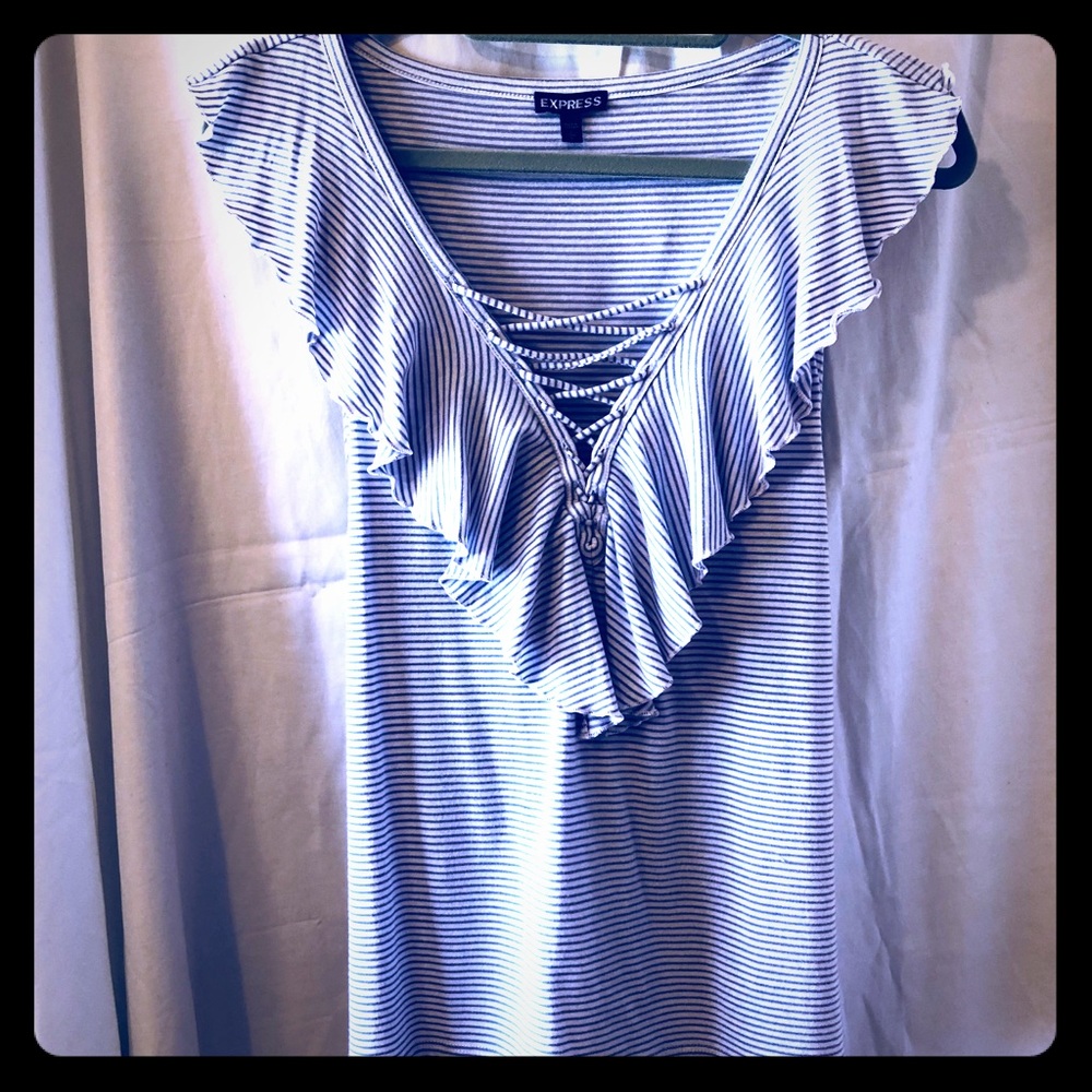 Express top lavender stripes